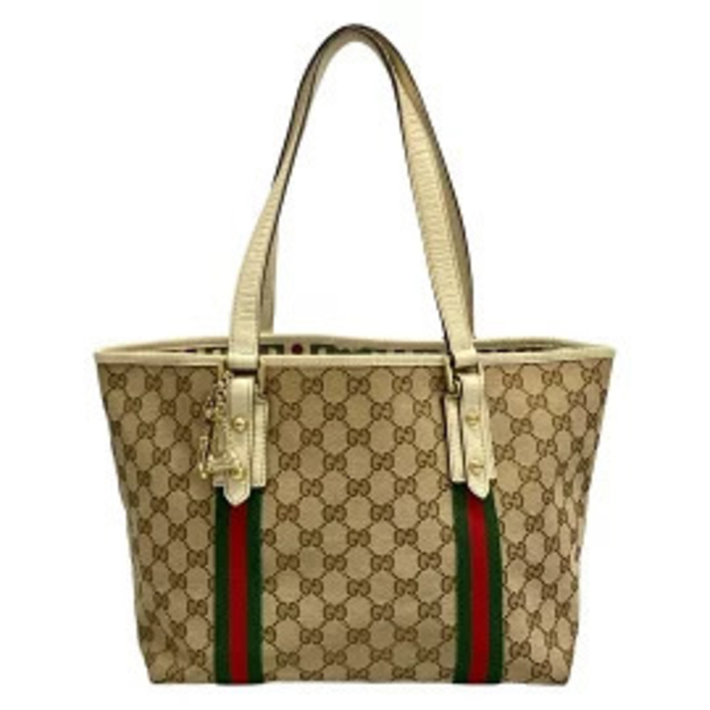 Gucci GG Sherry Web tote bag Beige Cream x Ivory White multi leather